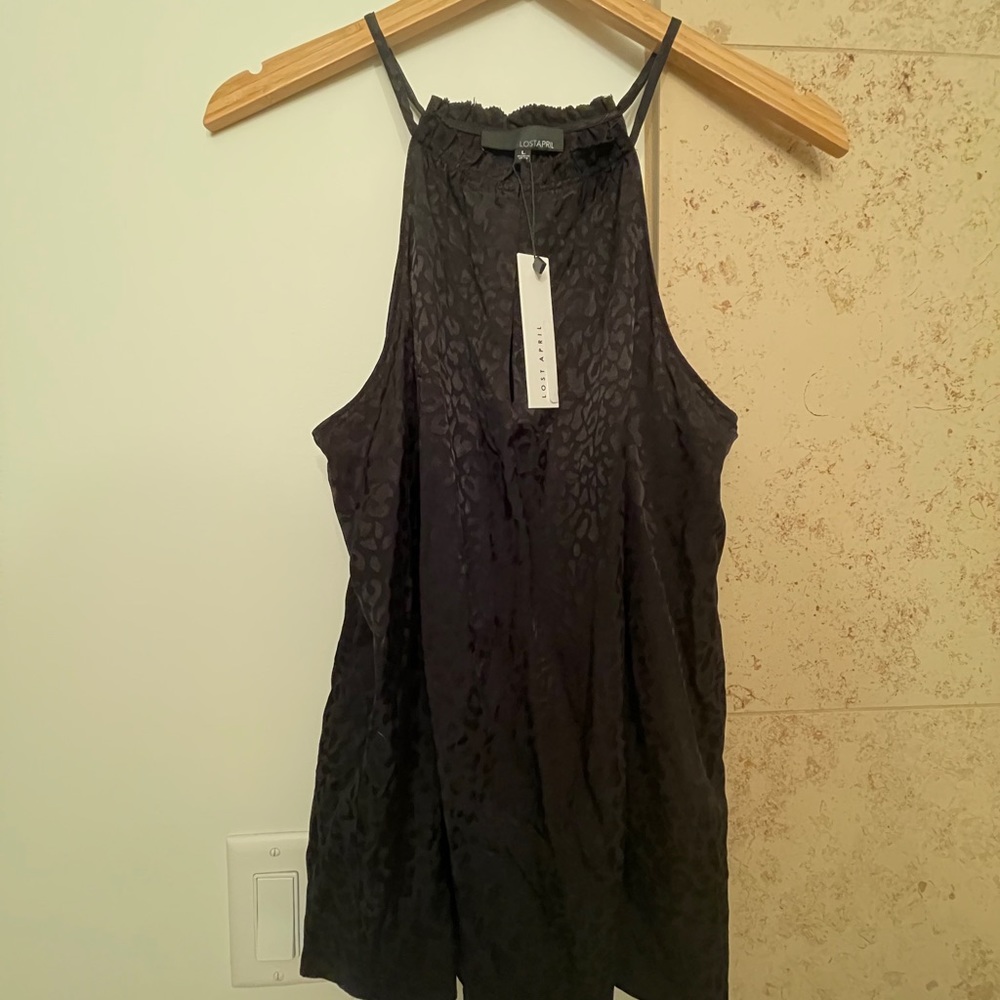 Black Cheetah Halter top